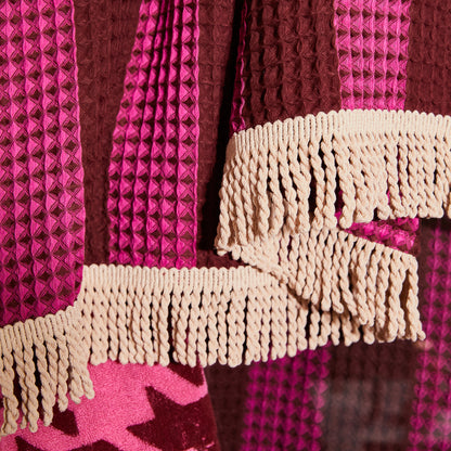 Zelia Waffle Bath Towel Bougainvillea