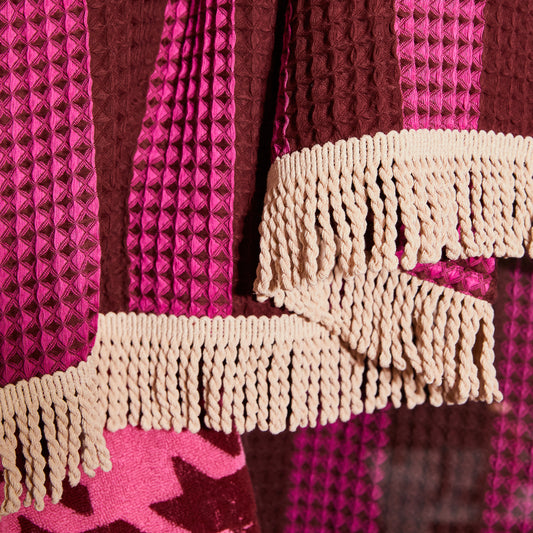 Zelia Waffle Bath Towel Bougainvillea