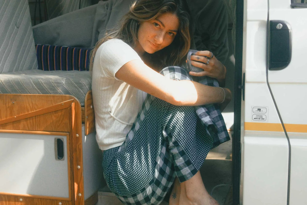 Patchwork Pant in Turquoise Check