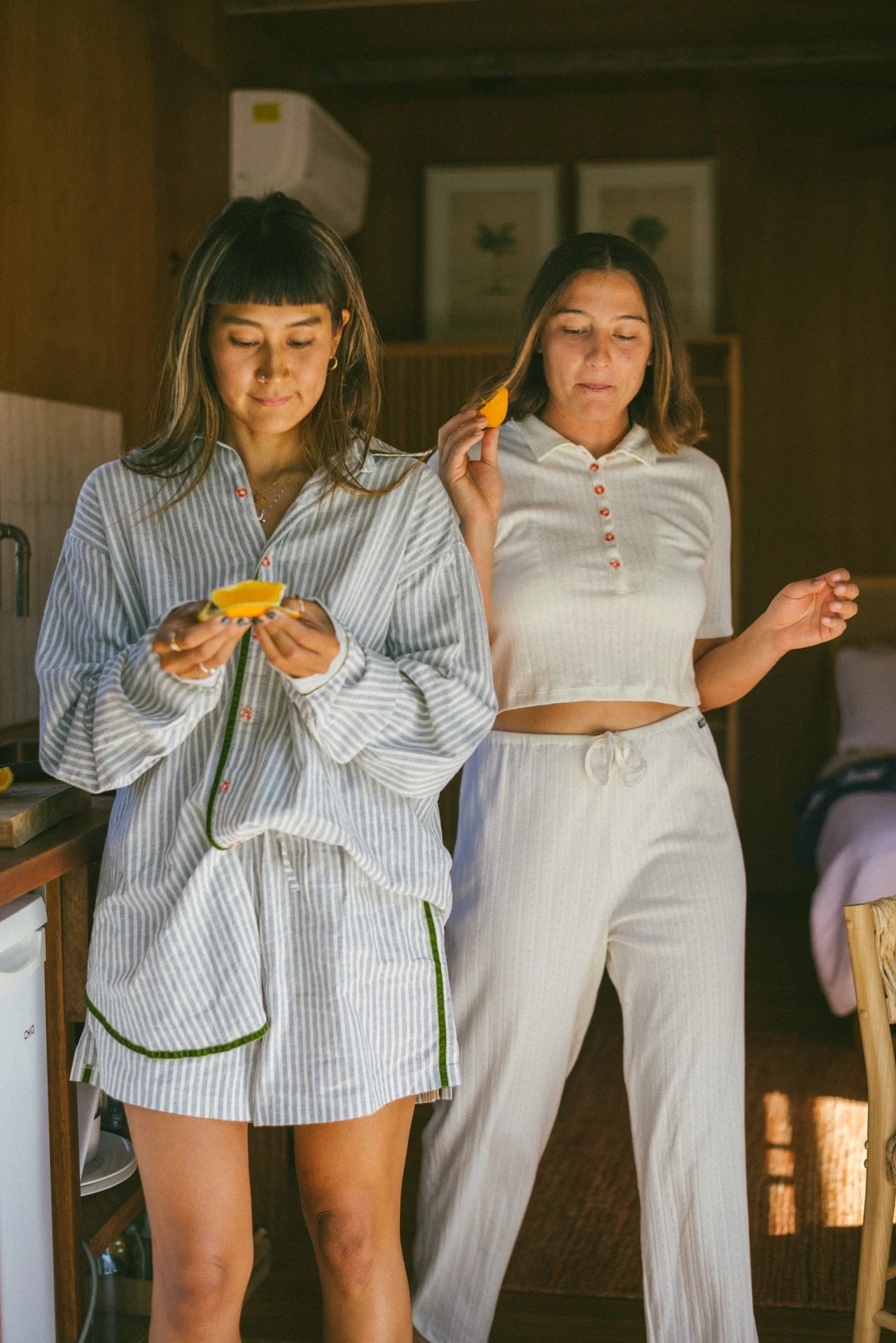 PJ Shirt ~ Green Velvet Stripe