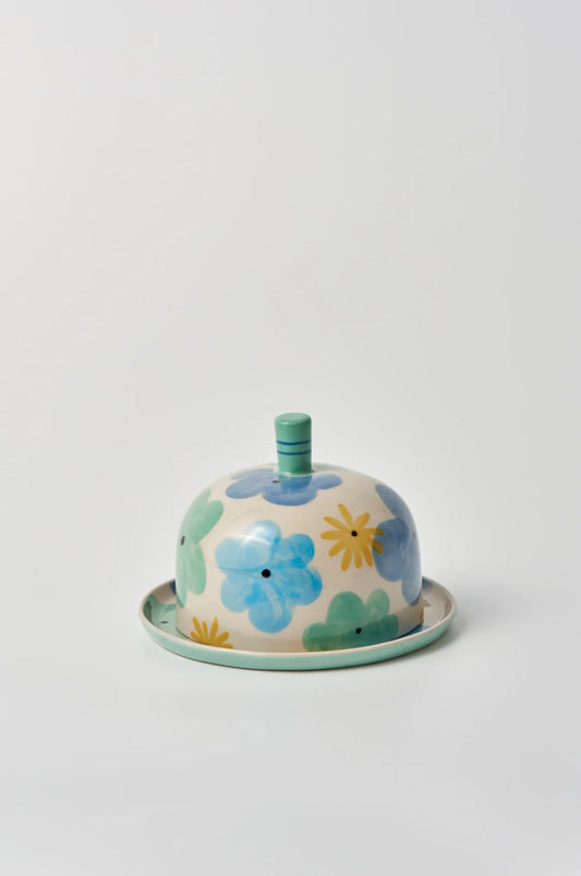 Ditsy Butter Dish Blue