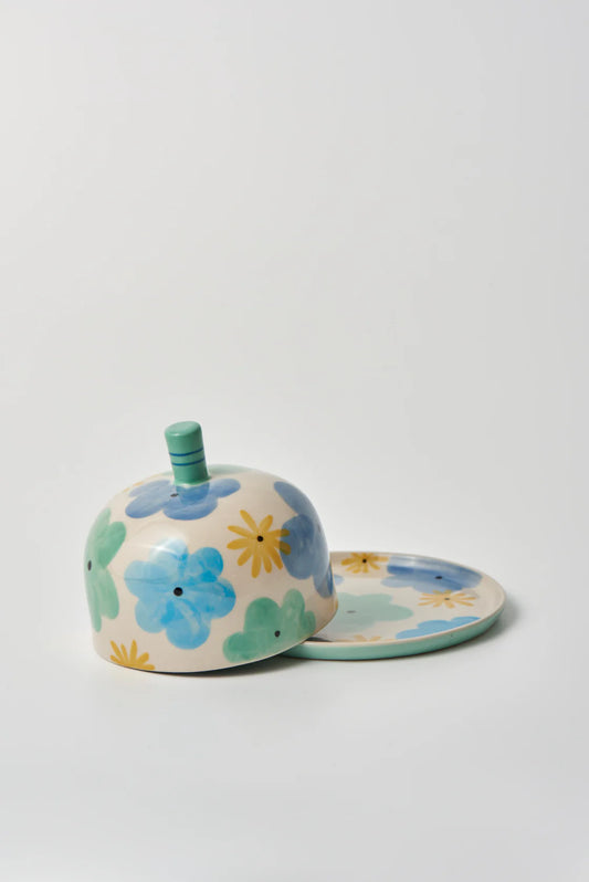 Ditsy Butter Dish Blue