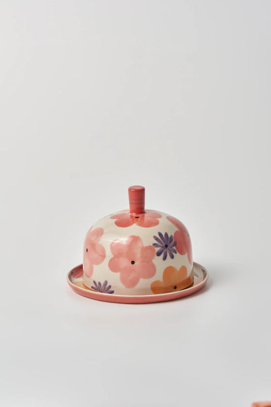 Ditsy Butter Dish Pink