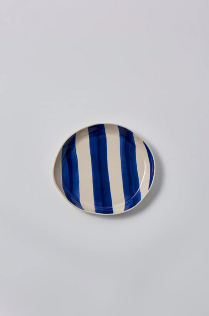 Cabana Stripe Plate Blue