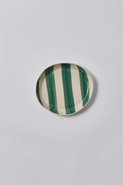 Cabana Stripe Plate Green