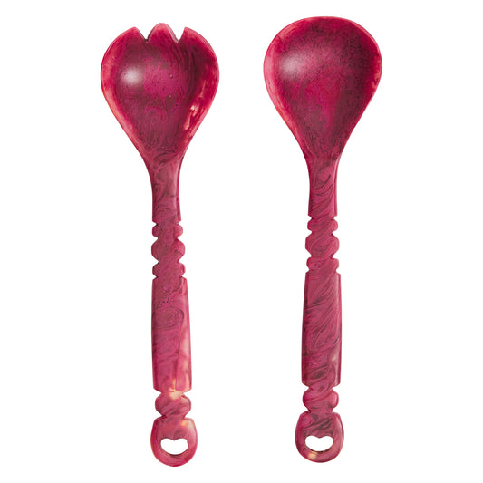 Wilkie Salad Servers Rhubarb