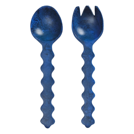 Gisele Salad Servers ~ Azure