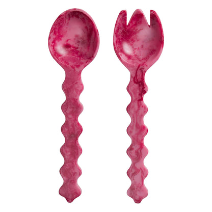 Gisele Salad Servers ~ Crimson