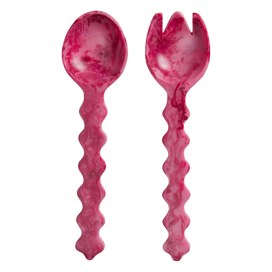 Gisele Salad Servers ~ Crimson