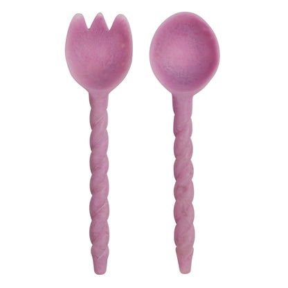 Rose Salad Servers - Orchid