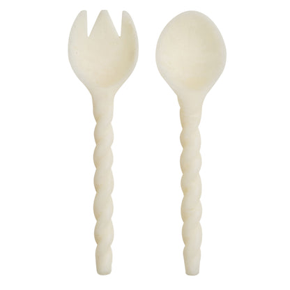 Rose Salad Servers - Pearl