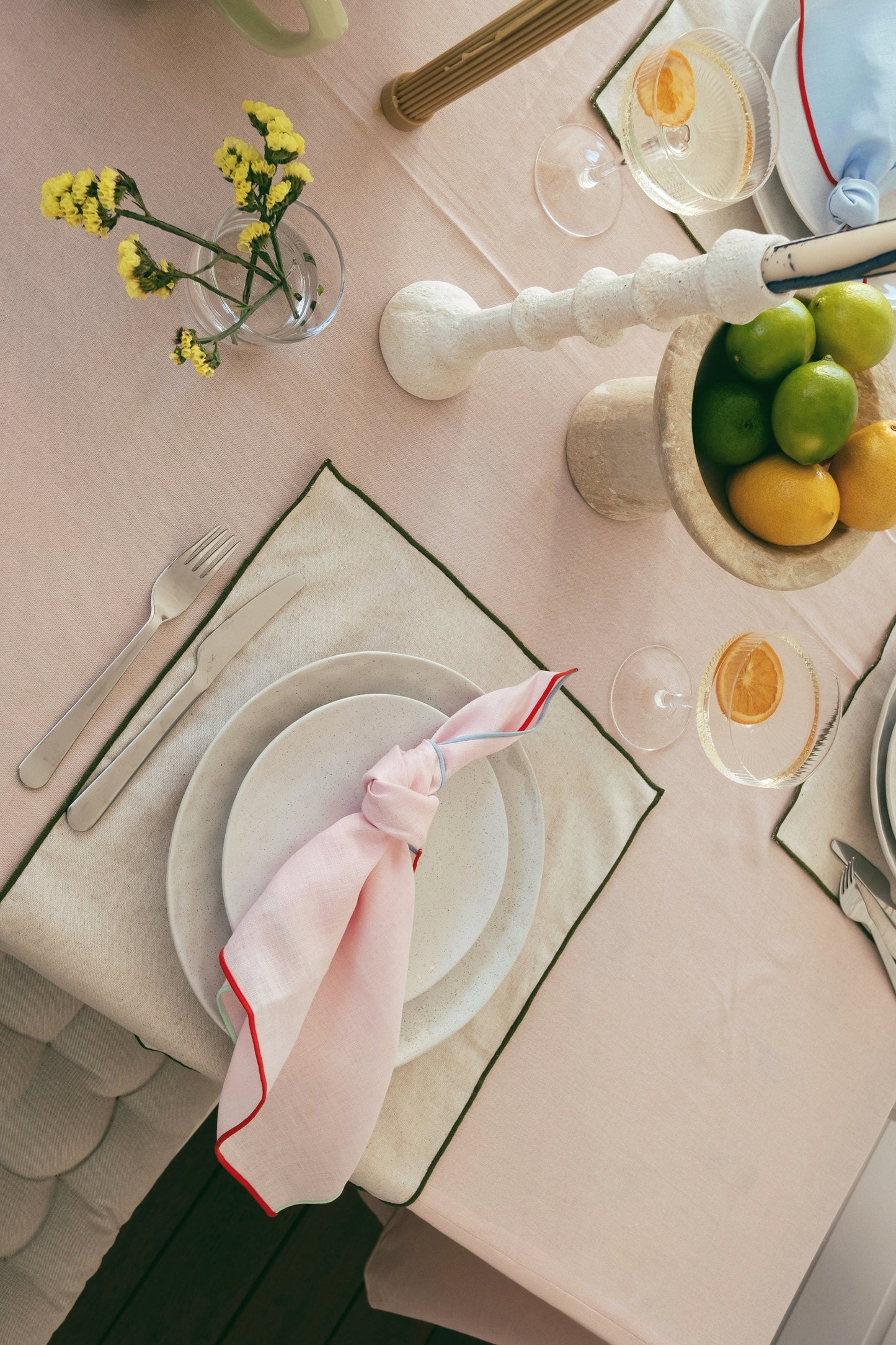 Sherbet Trim Napkin ~ Pink