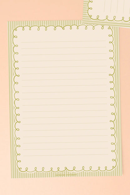 Vert Pinstripe Letter Writing Set