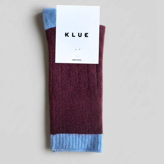 Merino Wool Socks | BURGUNDY + BLUE