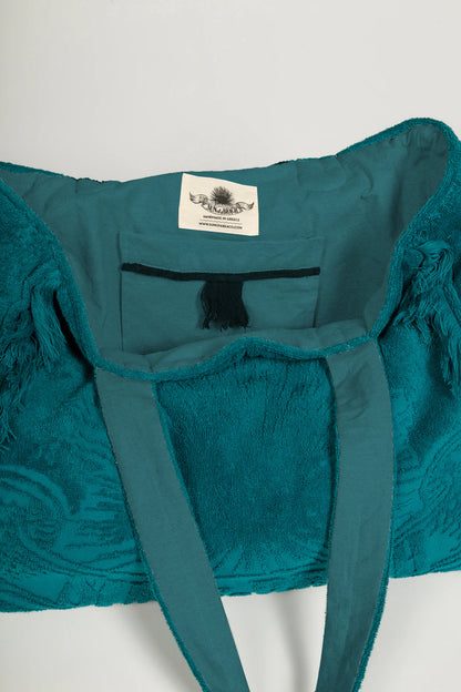 Terry Tote Beach Bag ~ Teal