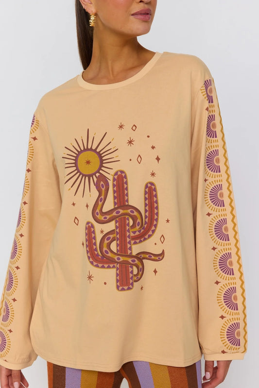 Soul Woman Long Sleeve Tee ~ Sand