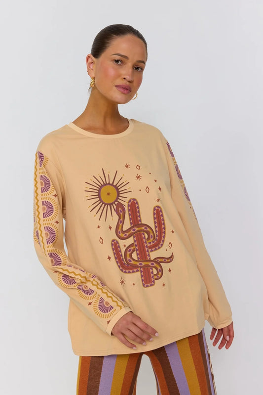 Soul Woman Long Sleeve Tee ~ Sand