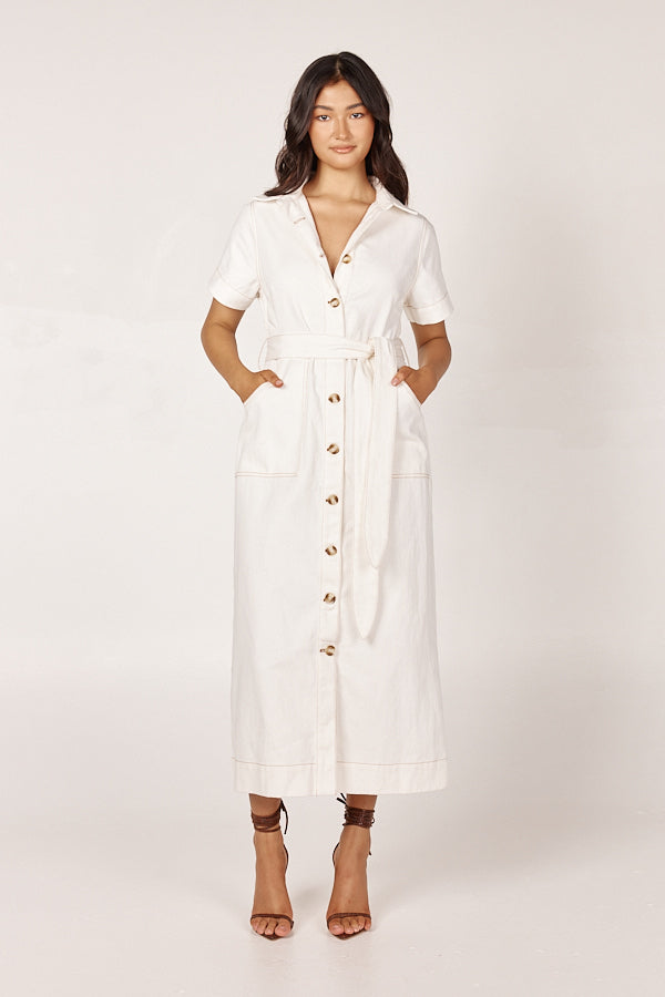 Nicole Midi Dress Ivory