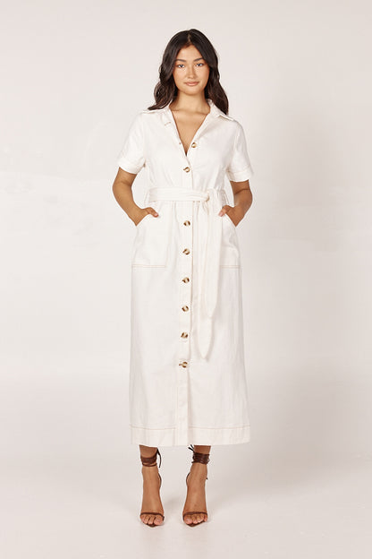Nicole Midi Dress Ivory