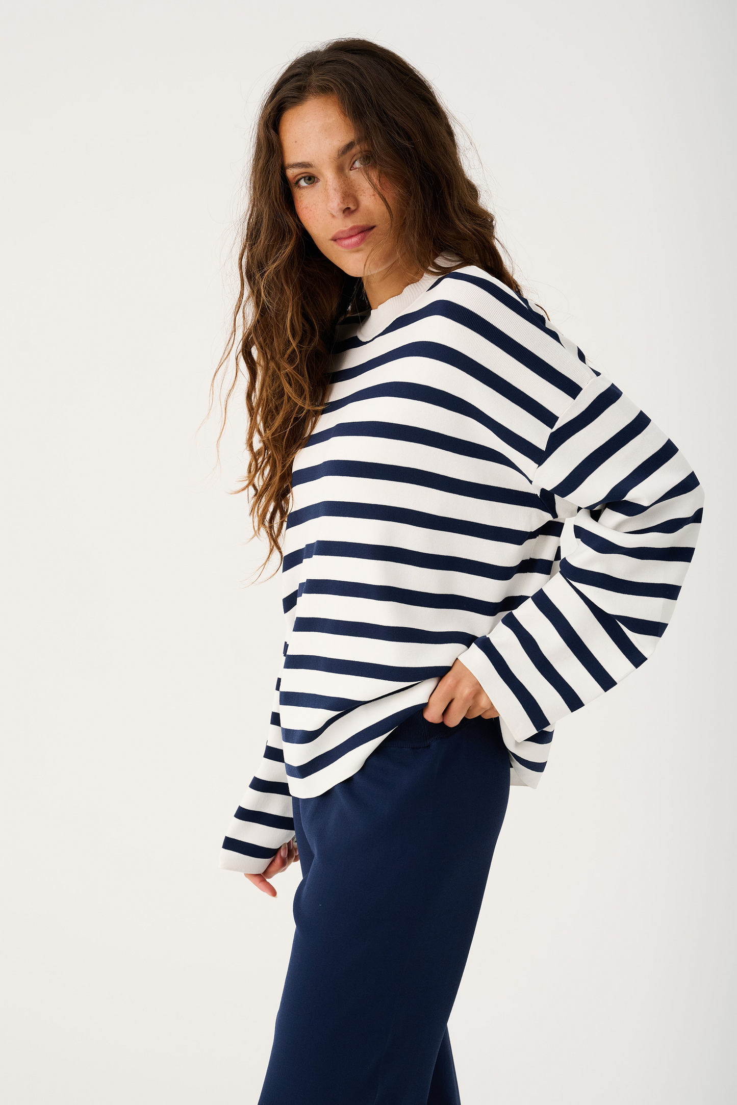 Rae Knit-Navy Stripe