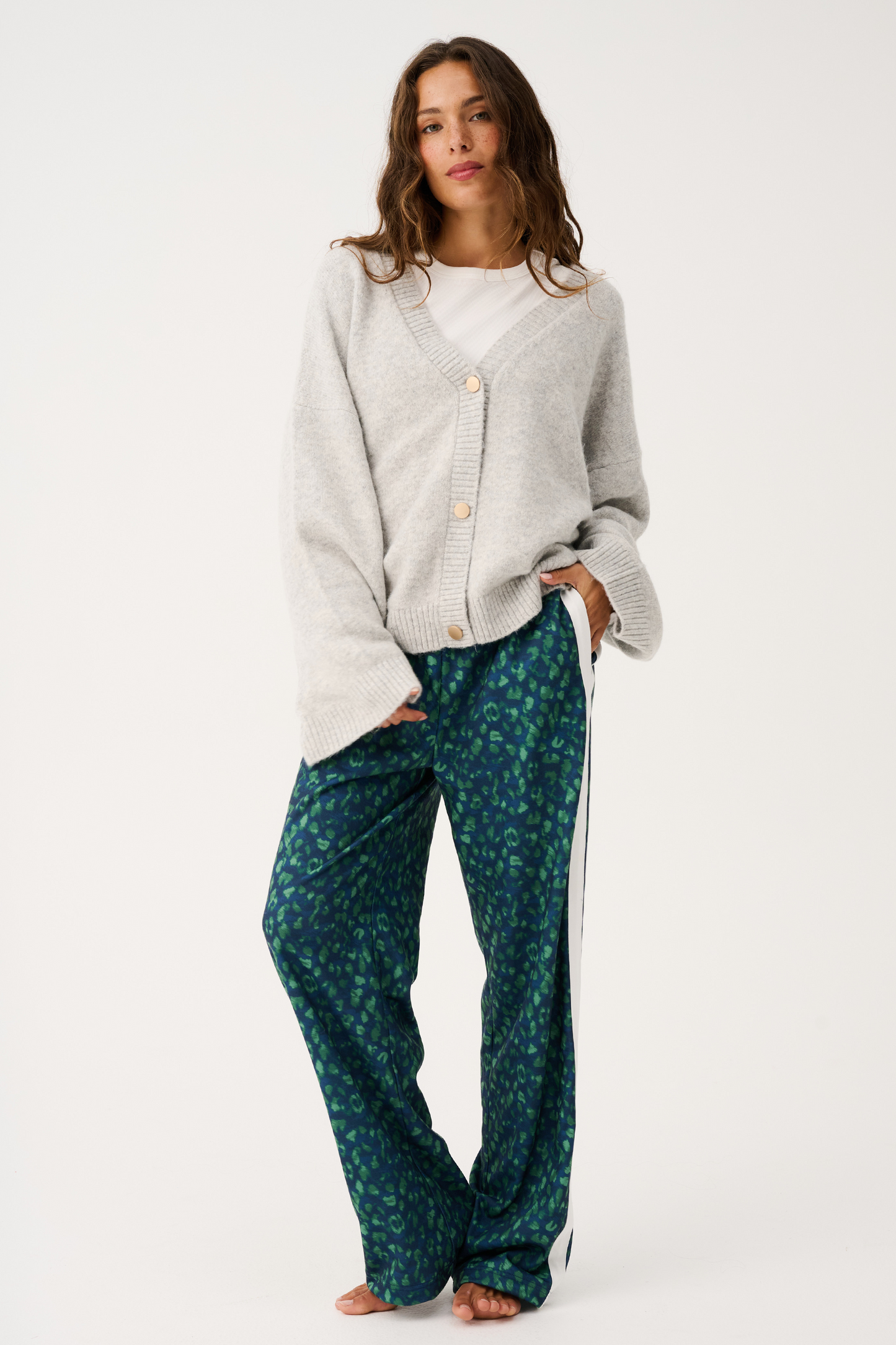 Adela Knit Cardi-Grey Marle