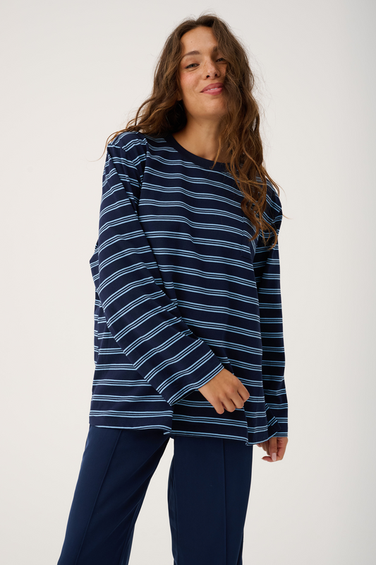 Harley Long Sleeve- Navy Stripe