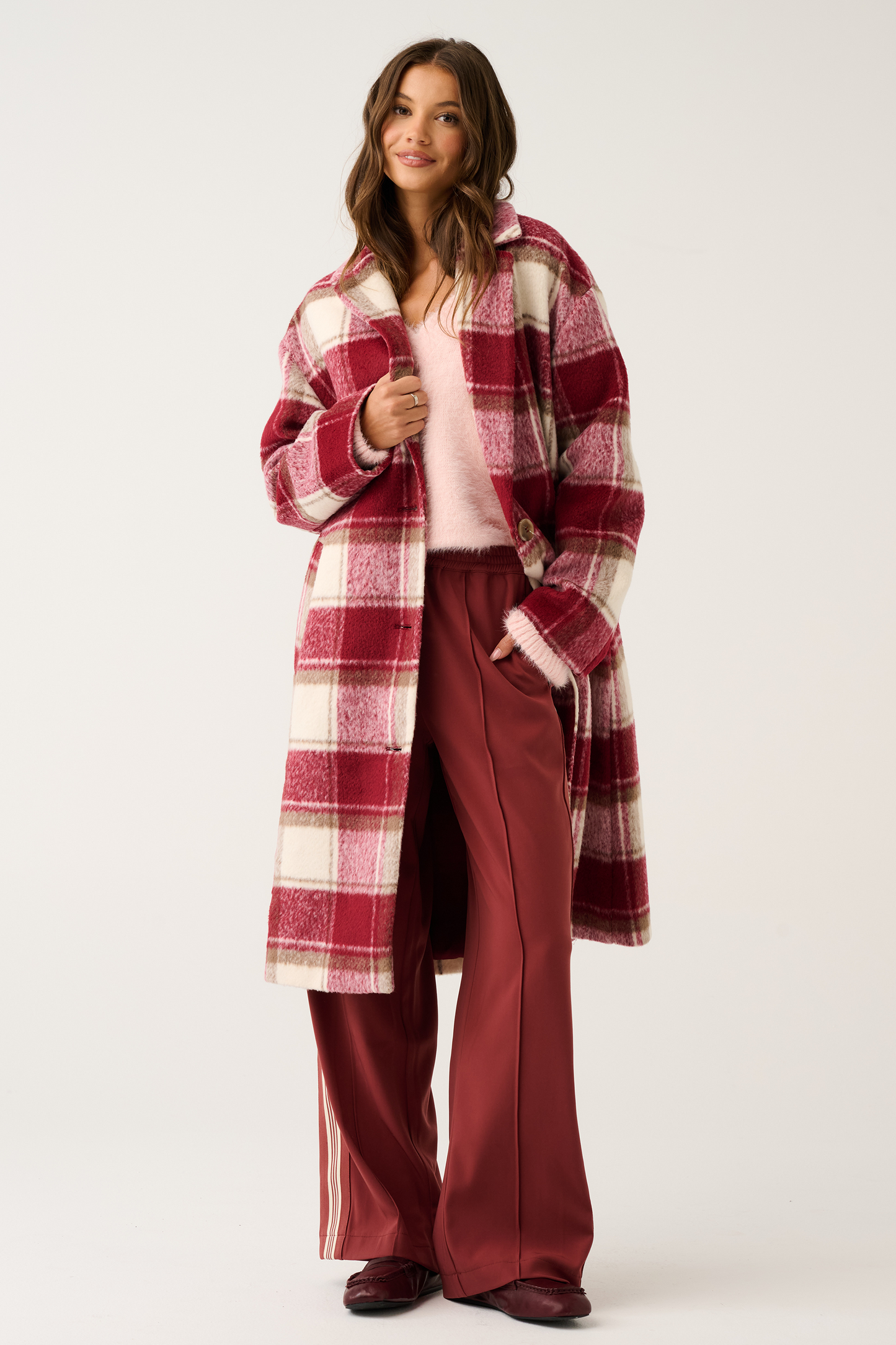 Greta Coat ~ Berry Check
