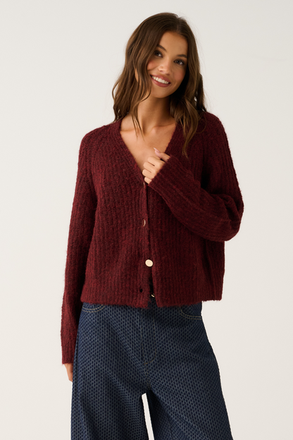 Hazel Knit Cardigan ~ Mulberry