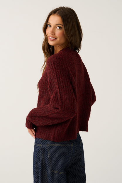 Hazel Knit Cardigan ~ Mulberry
