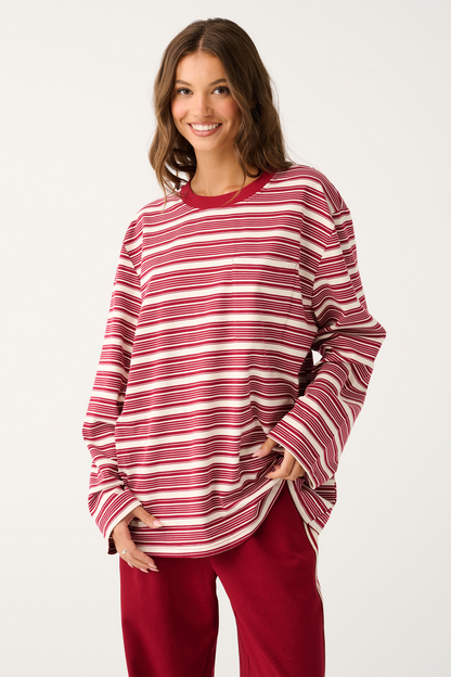 Harley Long Sleeve ~ Plum Stripe