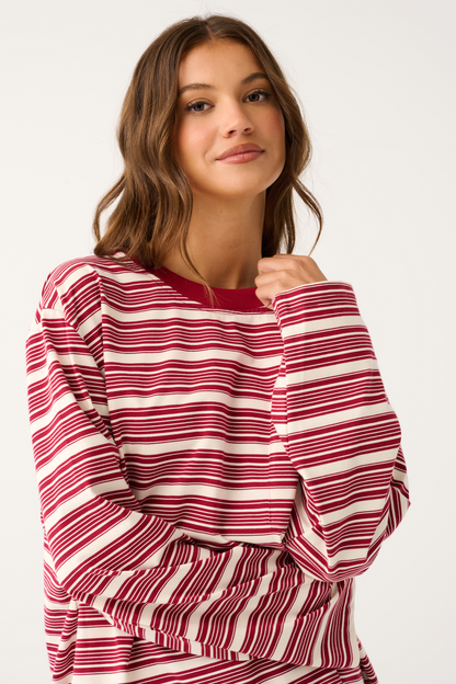 Harley Long Sleeve ~ Plum Stripe
