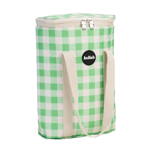 Wine Cooler Bag Kelly Green Check