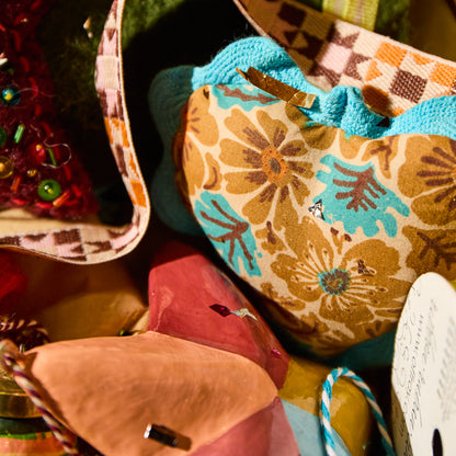 Magnolia Cotton Heart Decoration - Turquoise