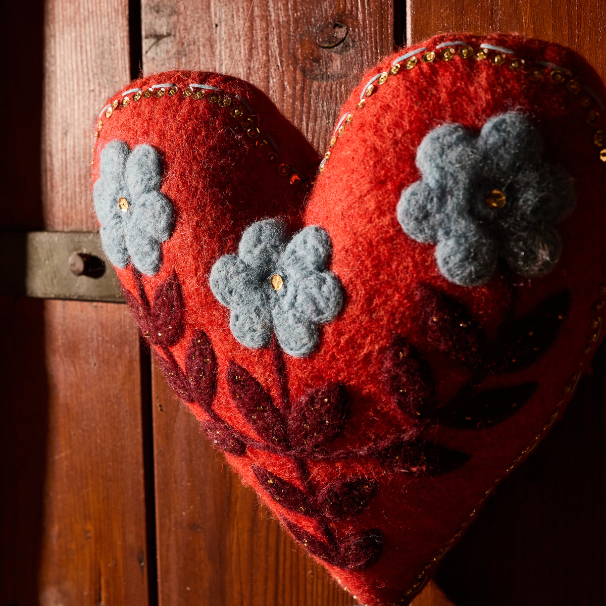 Sadie Felt Heart Door Decoration