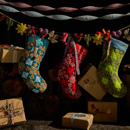 Magnolia Patchwork Stocking - Turquoise