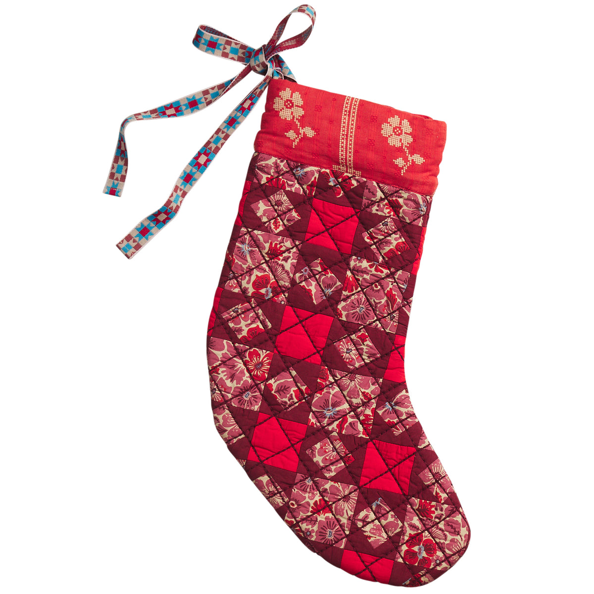 Magnolia Patchwork Stocking - Poppy
