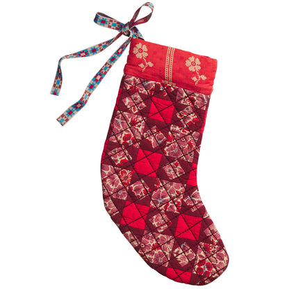 Magnolia Patchwork Stocking - Poppy