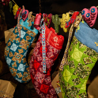 Magnolia Patchwork Stocking - Poppy