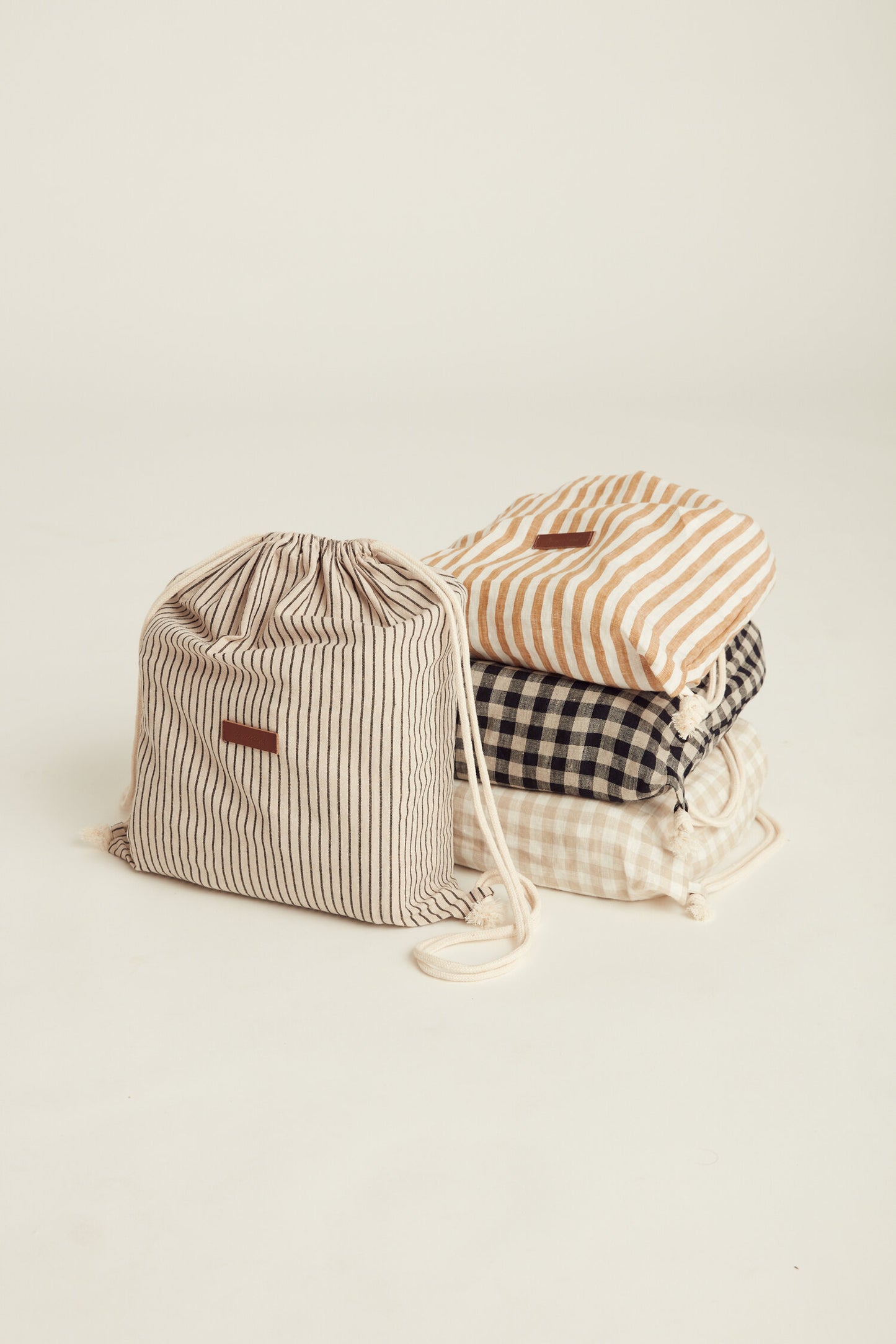 Linen Picnic Rug Toffee Stripe